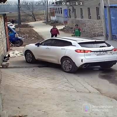 Car trying to make a turn