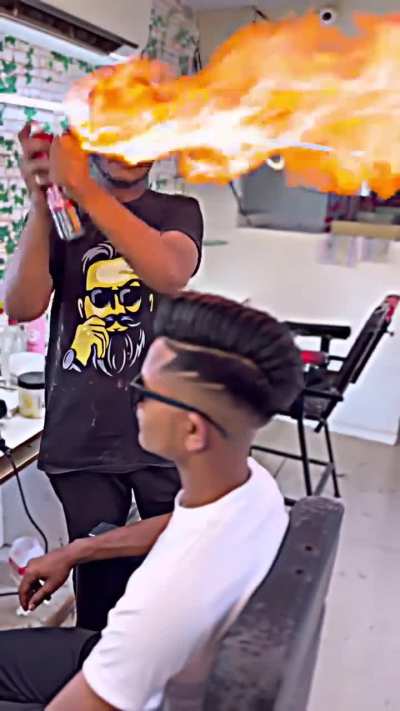 Applying fire to hair