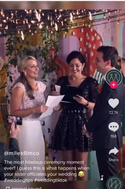 My best friend officiated her sister’s wedding...