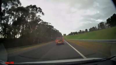 at least he indicated? going 110km/h- only stopped when i pointed at my dash cam
