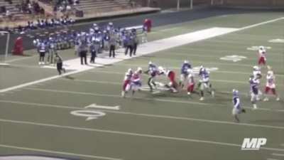 This high school fball player had fun.