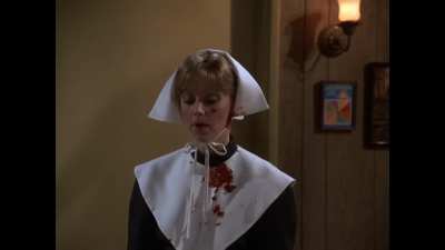 If only more Thanksgiving dinners had arguments settled with a Food Fight [from "Cheers", 1986]