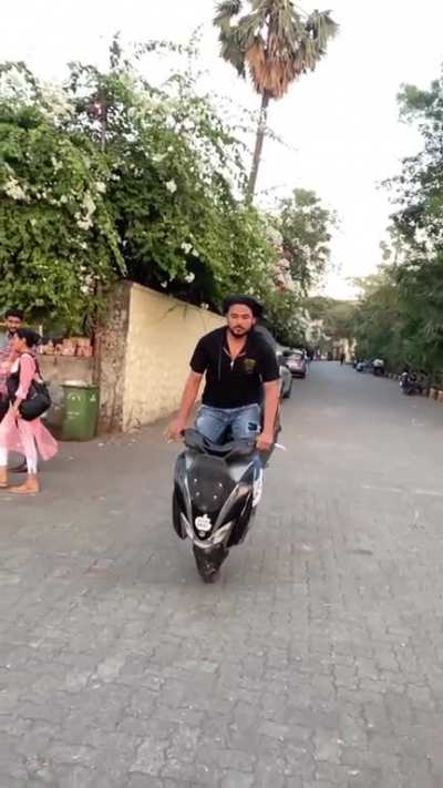 A stoppie that stopped a little too soon.