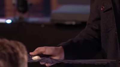 Transformation of a Piece of Paper to a Real Egg by "Magician" Ben Hart on LIVE Stage -[Preternatural Feat by Demonic Assistance] - Warning: Performing Preternatural Feats by Demonic Assistance is MORTALLY SINFUL!