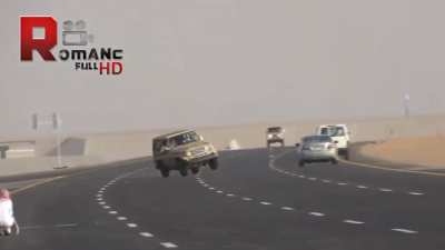 Saudi Arabia "Sidewalk Skiing"