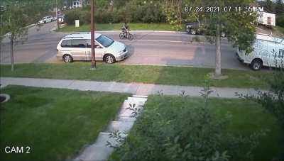 Car drives way too fast in a residential area then sends it Dukes of Hazzard style