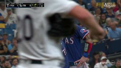 [Highlight] [Highlight] Tony Beasley throws up a stop sign on an Evan Carter double, Heim doesn't score and is stranded after Marcus Semien pops up.