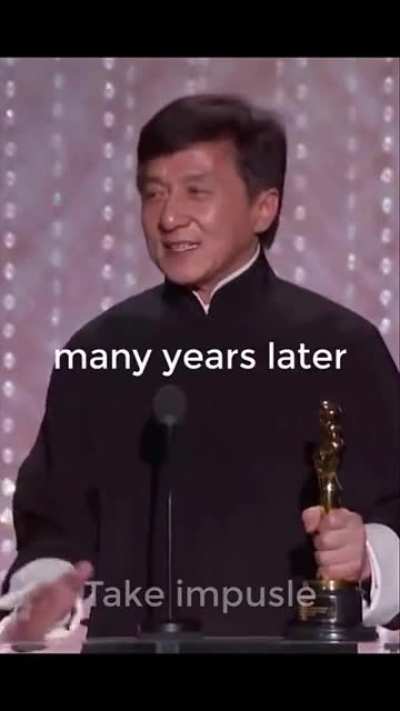 Jackie Chan finally getting his award after 56 years
