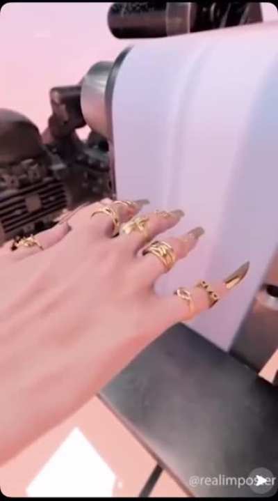 Sanding the fingernails
