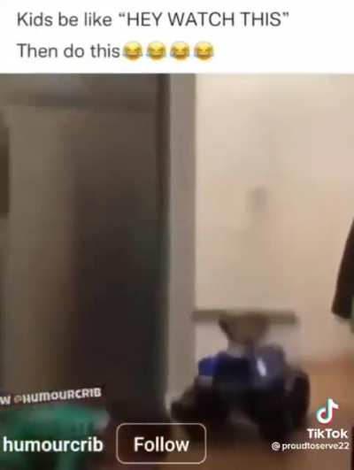 Kid does cool trick