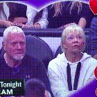 Look honey we're on the Kiss cam