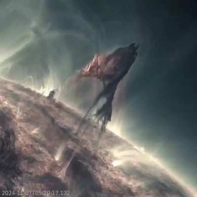 Incredible footage of Plasma ejecting from sun on November 7, 2024.