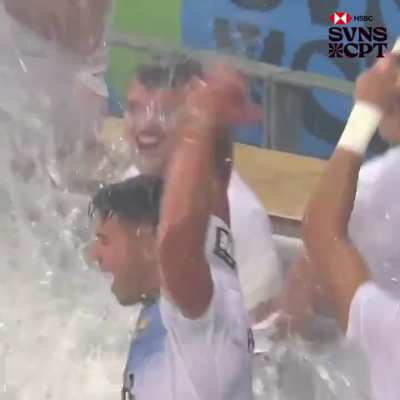 To celebrate in the pool