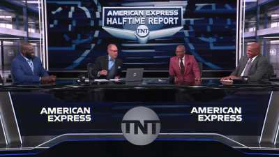 [Highlight] TNT crew takes turns roasting Charles Barkley. Chuck: "Popovich said to me one time..." . Kenny: "stop eating?" . Shaq: "Don't go to Krispy Kreme?"