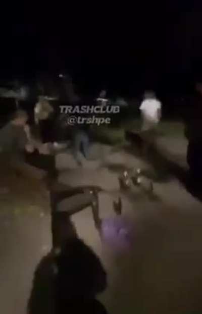 Woman throws drink in man's face - he throws bottle at her