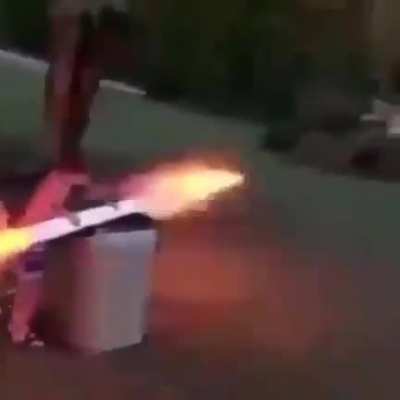 Lighting a bonfire