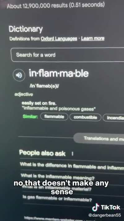 Inflammable