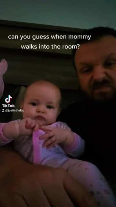 My daughter's smile when my fiance walked into the room
