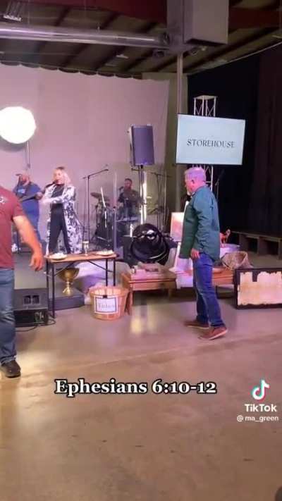 Swordplay and speaking in tongues for Jesus…