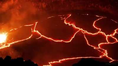 ? Lava flowing inside the Kilauea Volcano in Hawaii.