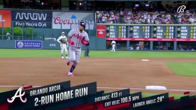 [Highlight] [Highlight] Orlando Arcia's 2-run homer sets the Braves franchise record for home runs in a season.