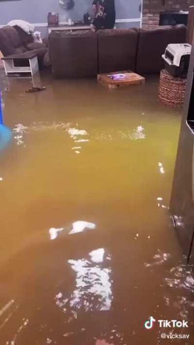 A couple hanging out in their “indoor pool” (Louisiana)