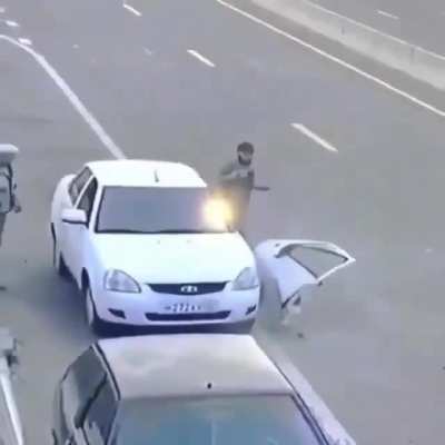 It appears to be two idiots in cars.