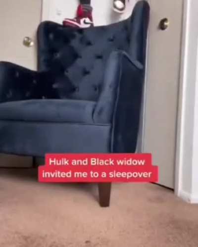Hulk and Black widow sleepover