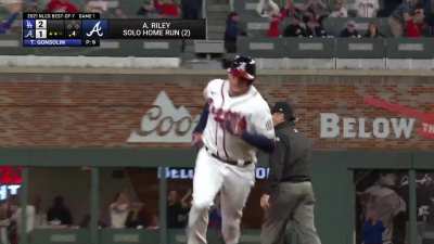 [Highlight] Riley ties the game back up with a solo home run to left field!