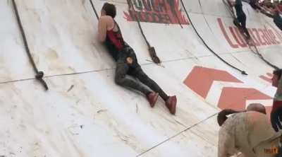 Father helps son overcome obstacles, with the help of strangers