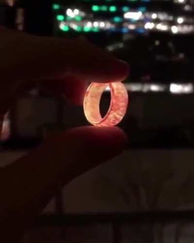 A Ring Made Of Resin Mixed With Strontuim Aluminate Powder
