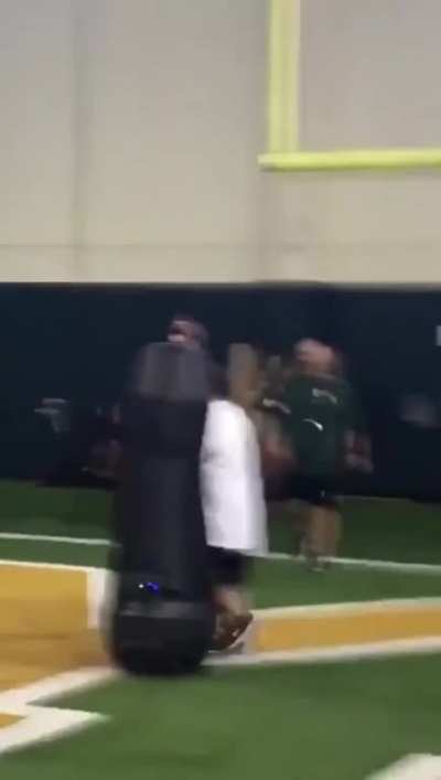 Coach Racing a Robotic Tackling Dummy