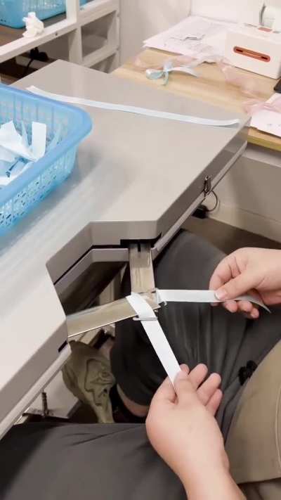 Tying a bow on special equipment