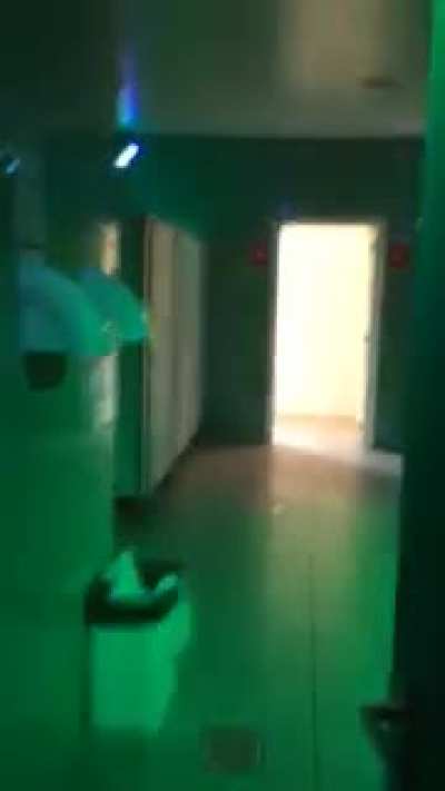 In the bathroom in the dutch amusment park ''Walibi'' there is a ''party button'' when pressed disco lights and carnival music starts playing.