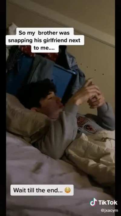 Guy snapchatting his girlfriend