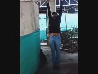 Doing a pull up