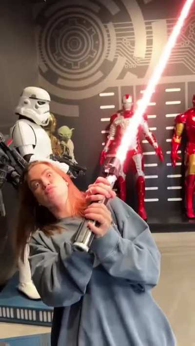 Hit by lightsaber