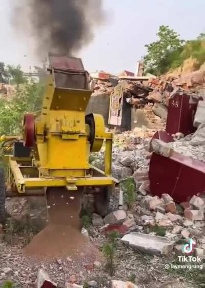 Wood chipper gets a little greedy.