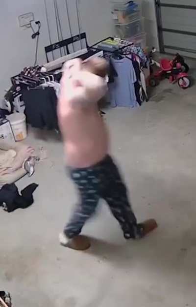 He couldn’t get that hoodie off quick enough!!