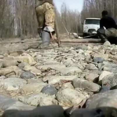 How to get a truck out a stream, ingenuity edition