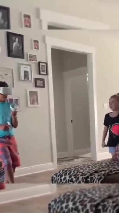 Just got his first VR headset