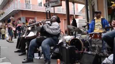 Clarinetist Doreen Ketchens performing "When the Saints Go Marching In" in New Orleans in 2012.