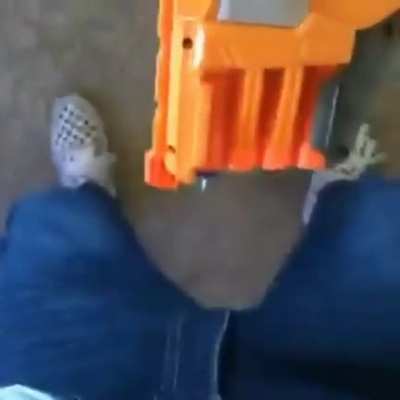 Kid with nerf