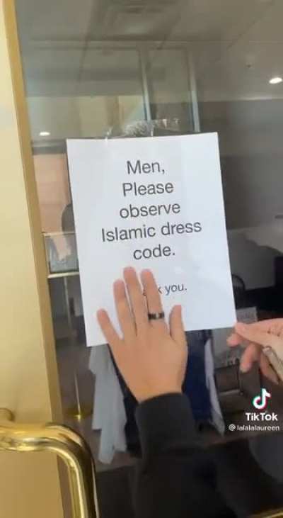 “Men please observe Islamic dress code”