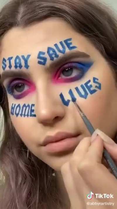 "STAY SAVE HOME LIVES"