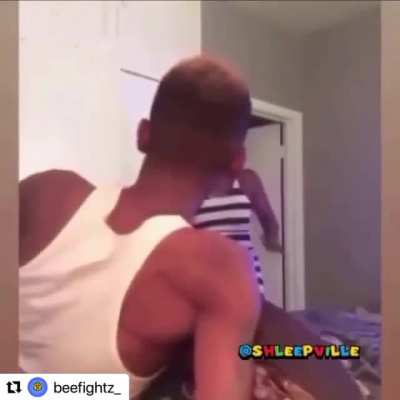 You was beating your ? ???