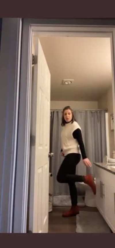 To show off her new boots
