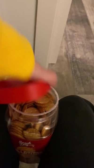 A dog in snack distress