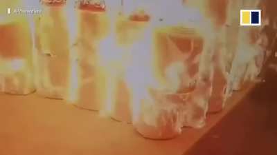 Newly produced foam contains a high concentration of Butane gas