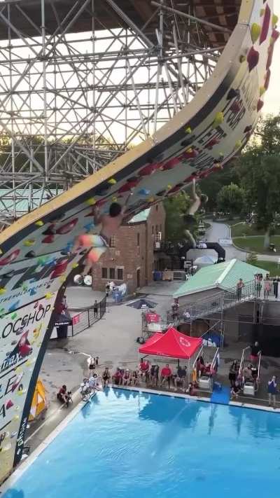Ben Hanna wins extreme climbing competition with this climb ?